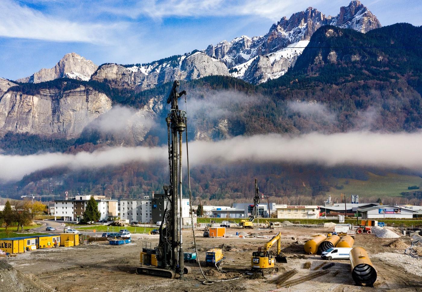 Keller rig working on site in Sallanches