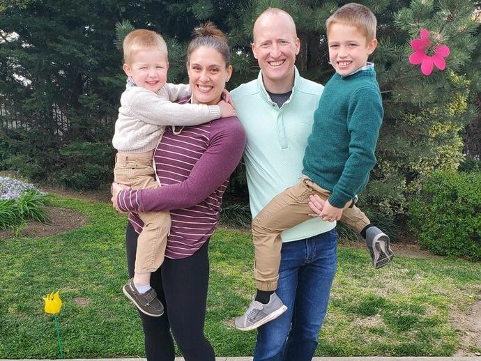Keller employee with her family