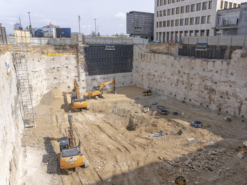 Zaščita izkopa gradbene jame po tehnologijah Keller